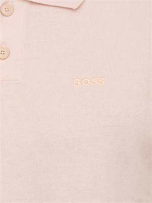 Maglia rosa Boss uomo in cotone ricamo logo in UOMO