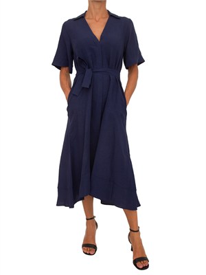 Abito blu Emmdetto di Emme Marella in lino e viscosa in DONNA