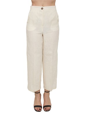 Pantalone EMMCLAVA Emme Marella in lino avorio in DONNA