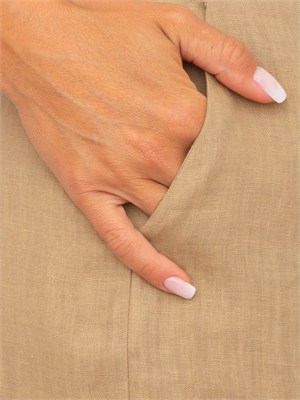 Pantalone EMMCLAVA Emme Marella in lino beige in DONNA