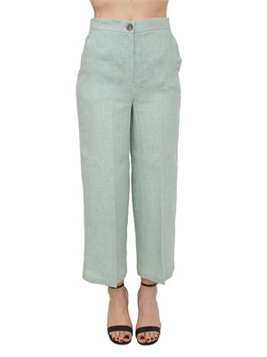 Pantalone EMMCLAVA Emme Marella in lino acquamarina in DONNA
