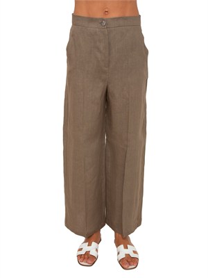 Pantalone EMMCLAVA Emme Marella in lino taupe in DONNA