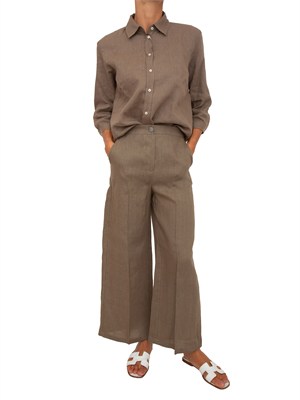 Pantalone EMMCLAVA Emme Marella in lino taupe in DONNA