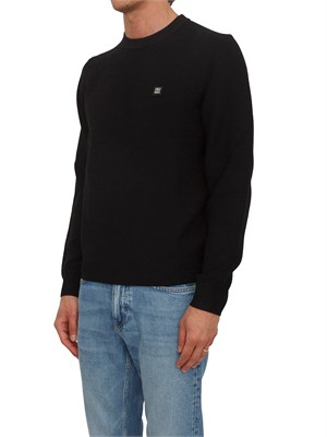 Maglia nera HUGO uomo in misto viscosa e lana in UOMO