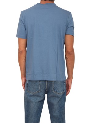 T-shirt HUGO uomo in cotone azzurro in UOMO