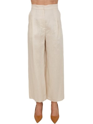 Pantalone beige MSTTARTUFO Max Mara Studio in tela ramiÉ in DONNA