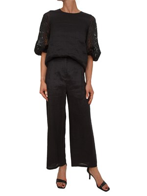 Pantalone nero MSTTARTUFO Max Mara Studio in tela ramiÉ in DONNA