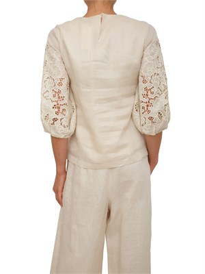 Blusa MSTORDINE Max Mara Studio in garza ramiÉ beige in DONNA