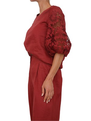 Blusa MSTORDINE Max Mara Studio in garza ramiÉ rossa in DONNA