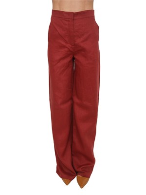 Pantalone MSTTAPIOCA Max Mara Studio in lino rosso in DONNA