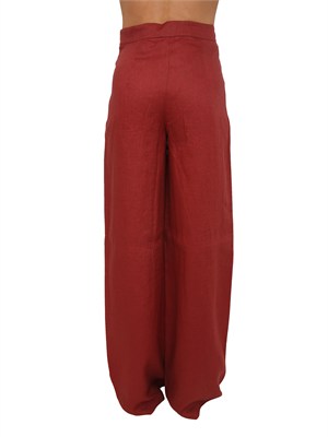 Pantalone MSTTAPIOCA Max Mara Studio in lino rosso in DONNA