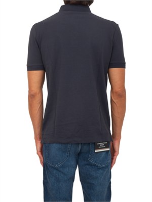 Polo blu Hugo uomo in cotone con logo in UOMO