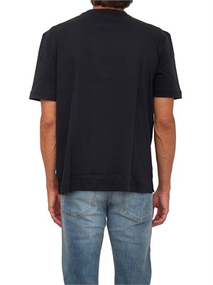 T-shirt BOSS uomo in cotone mercerizzato blu in UOMO