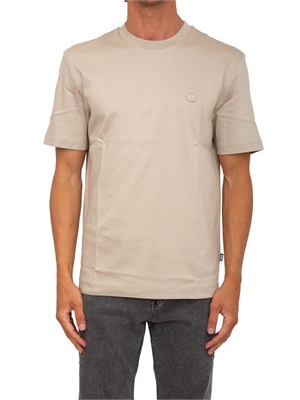 T-shirt BOSS uomo in cotone mercerizzato beige in UOMO