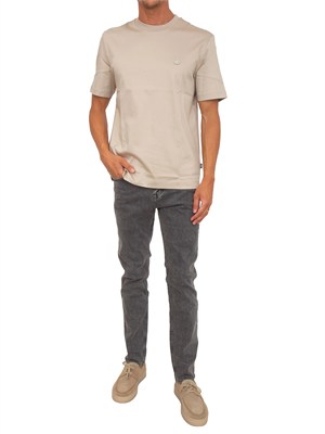 T-shirt BOSS uomo in cotone mercerizzato beige in UOMO