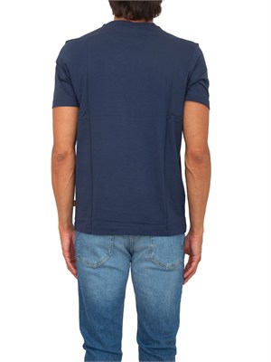 T-shirt BOSS uomo in cotone blu con logo in UOMO