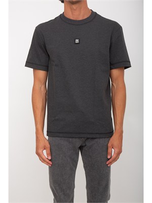 T-shirt HUGO uomo in cotone grigio con logo in UOMO