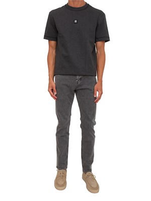 T-shirt HUGO uomo in cotone grigio con logo in UOMO