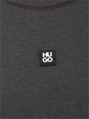 T-shirt HUGO uomo in cotone grigio con logo in UOMO