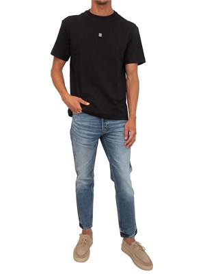 T-shirt HUGO uomo in cotone nero con logo in UOMO