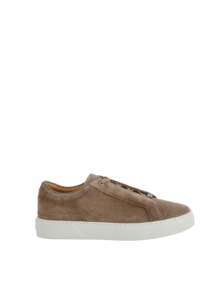 Sneakers Boss uomo in pelle taupe