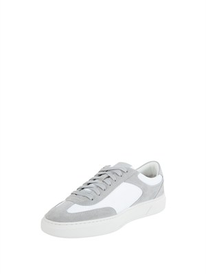 Sneakers Boss uomo in pelle grigie e bianche in UOMO