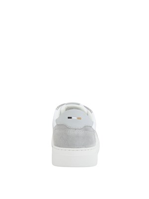 Sneakers Boss uomo in pelle grigie e bianche in UOMO