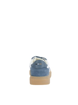 Sneakers Boss uomo in pelle blu e bianche in UOMO