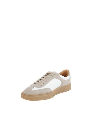 Sneakers Boss uomo in pelle beige e bianca in UOMO