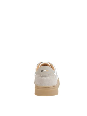 Sneakers Boss uomo in pelle beige e bianca in UOMO