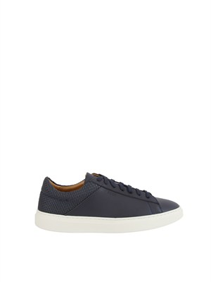 Sneakers Boss uomo in pelle blu in UOMO