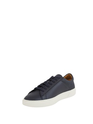 Sneakers Boss uomo in pelle blu in UOMO
