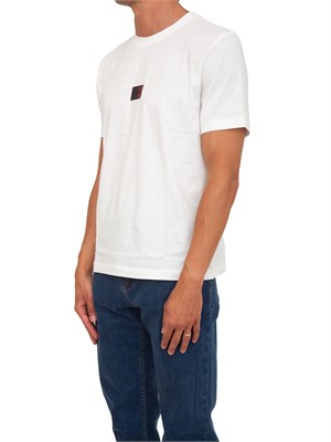 T-shirt HUGO uomo in cotone avorio in UOMO