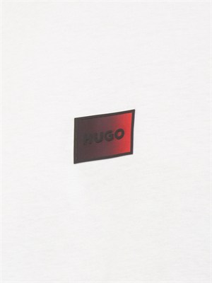 T-shirt HUGO uomo in cotone avorio in UOMO