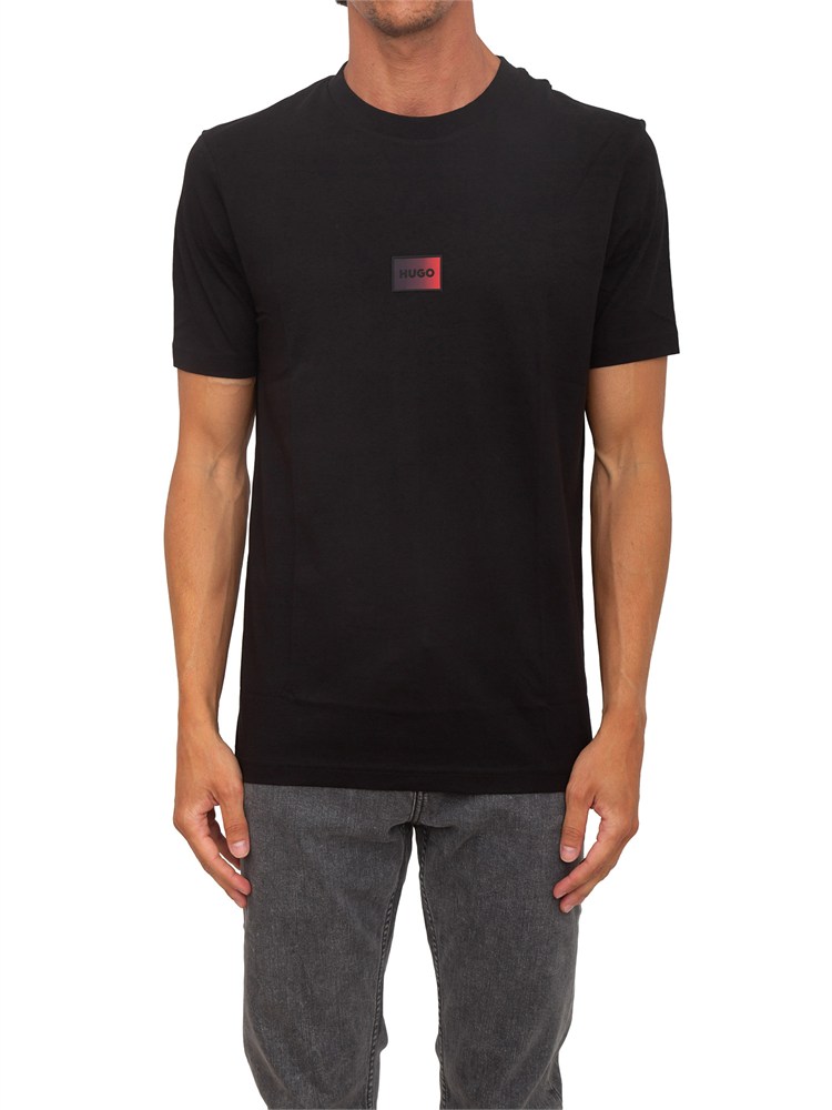 T-shirt HUGO uomo in cotone nero