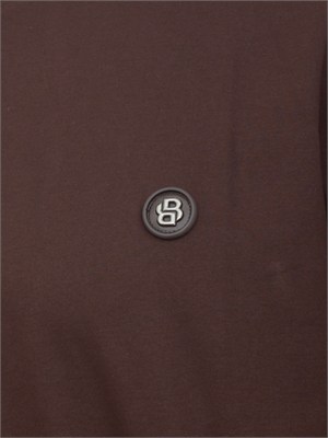 T-shirt BOSS uomo in cotone mercerizzato marrone in UOMO