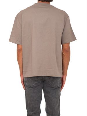 T-shirt Hugo uomo taupe con logo grande in UOMO