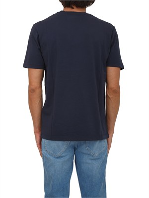 T-shirt C.P. Company in cotone blu ricamo logo in UOMO
