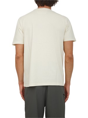 T-shirt C.P. Company in cotone beige ricamo logo in UOMO