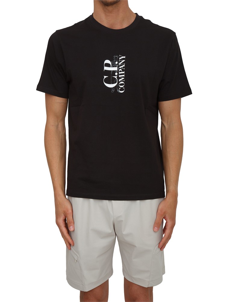 T-shirt CP Company in cotone nero con logo