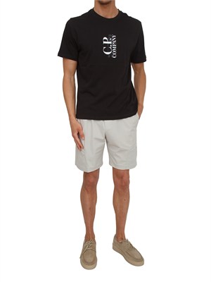 T-shirt CP Company in cotone nero con logo in UOMO