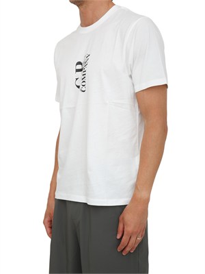 T-shirt CP Company in cotone bianco con logo in UOMO