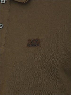 Polo C.P. Company in cotone verde kaki in UOMO
