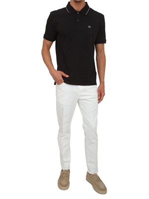 Polo C.P. Company in cotone nero in UOMO