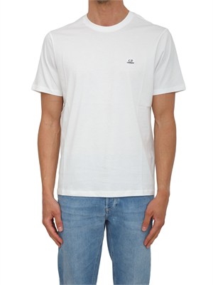 T-shirt C.P. Company in cotone bianco con logo in UOMO