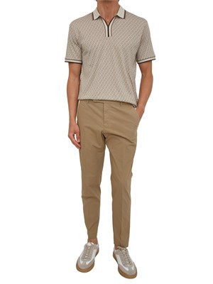 Polo Liu Jo uomo in puro cotone beige logo all over in UOMO