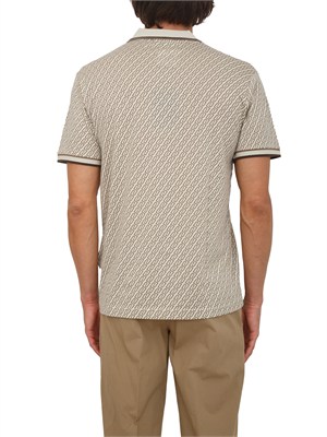 Polo Liu Jo uomo in puro cotone beige logo all over in UOMO