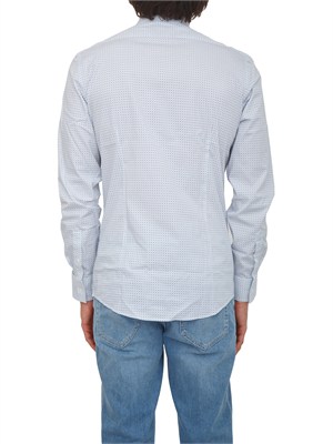 Camicia Liu Jo uomo in cotone azzurro microfantasia in UOMO