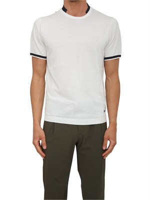 T-shirt in maglia Liu Jo uomo in cotone bianco con profili in UOMO