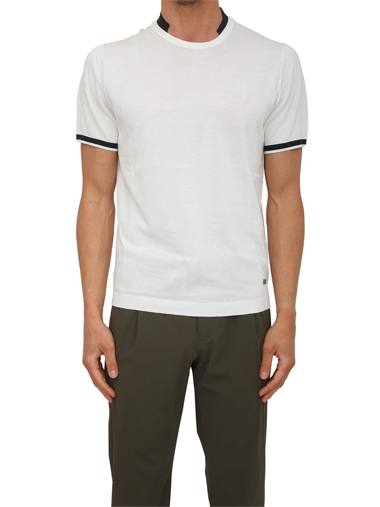 T-shirt in maglia Liu Jo uomo in cotone bianco con profili